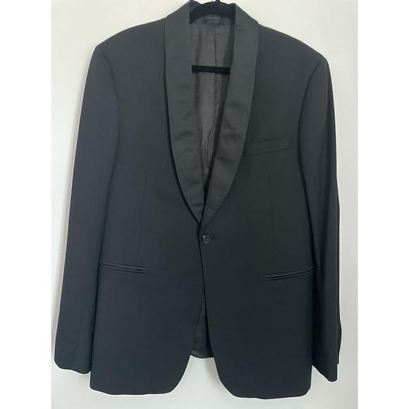 DKNY Shawl Collar Blazer Tuxedo Made In Italy 100% Virgin Wool 44R Formal Prom